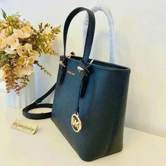 Michael Kors XS Jet Set Travel Carryall Top Zip Tote Black - Picture 3 of 11